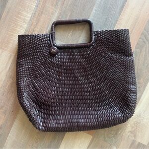 Monsac Dark Brown Woven Tote